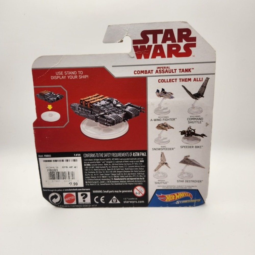 Hot Wheels Star Wars Imperial Combat Assault Tank Starship Includes Flight Stand - Picture 2 of 3
